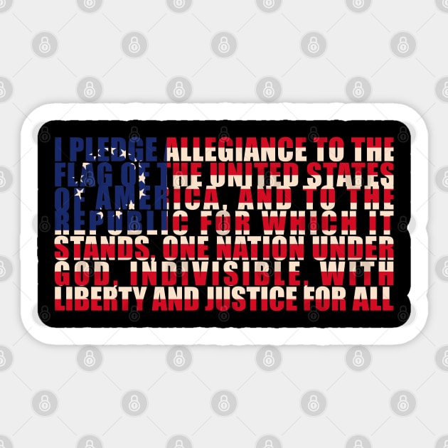 Pledge of Allegiance 1776 American Flag- Betsy Ross Sticker by Alema Art